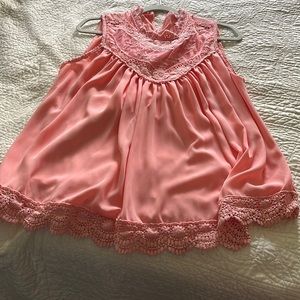 Lace neck swing tank top